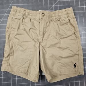 Polo Ralph Lauren Shorts Boys 10 Khaki Chino Tan Elastic Waist Drawstring Preppy